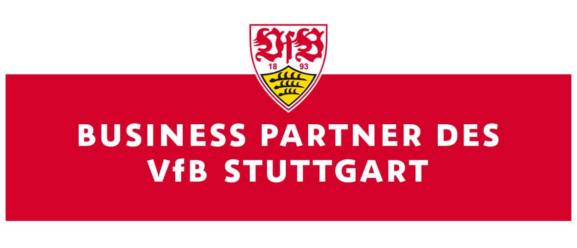 Banner über die Business Partnerschaft mit VfB Stuttgart